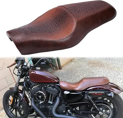 Brown Motorcycle Driver Passenger Two Up Seat For Harley Sportster 883 1200 72 • $109.83