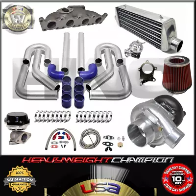 Turbo Kit T3/T4 For VW 1.8T GOLF JETTA MK4 AUDI A3 TT FMIC PK WG BOV Manifold BL • $684.50