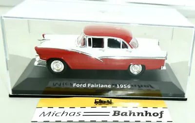 Ford Fairlane 1956 Red White Car 1:43 IN Box Hachette Atlas ABADD116 Nip Hi • $108.22