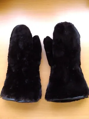 Brand New Black Sheared Beaver Fur Mittens Mitt Men Women • $399.60