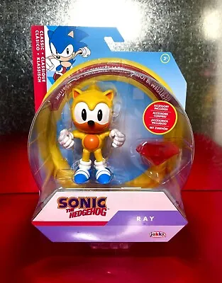 2022 JAKKS Pacific Sonic The Hedgehog Figure: CLASSIC RAY (w/ Chaos Emerald) • $29.99