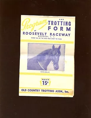 September 12 1946 Roosevelt Raceway National Pacing Derby Harness Racing Program • $19.95