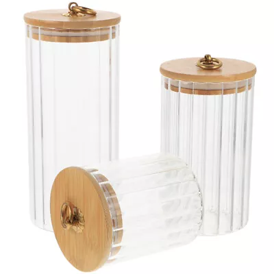  3 Pcs Alloy Glass Jar With Ring Lid Snack Container Candy Buffet Containers • £33.45