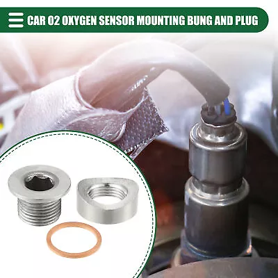 Car O2 Oxygen Sensor Mounting Bung And Plug Notched Style 28x11.5mm 1 Set • $9.39