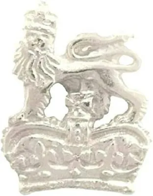 Royal Coat Of Arms Pin Badge Crown Lion Souvenir Gift Charm Lapel Silver Pewter • £3.95