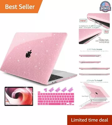 MacBook Pro 13 Inch Case - Glitter Bling Hard Shell & Keyboard Cover - Star Pink • $37.02