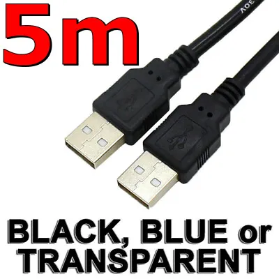 $7.75 • Buy 5m Fast USB 2.0 Data Extension Cable Type A Male To Male M-M Connection Adapter