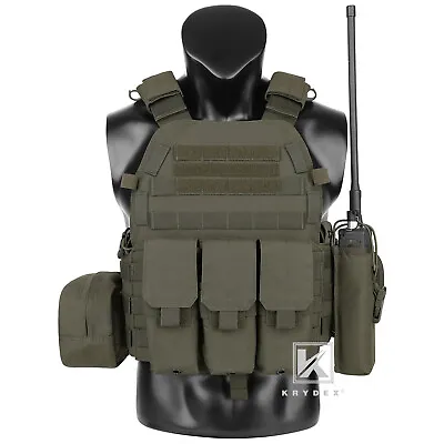 KRYDEX LBT-6094A Plate Carrier Tactical Body Armor MOLLE Vest W/ Magazine Pouch • $99.95