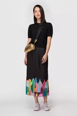 GORMAN “Colour Drops” Pleat Skirt *Size 10 Elastic Waist Band • $120