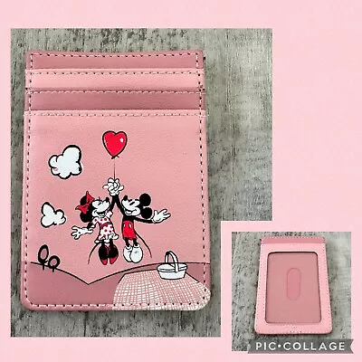 Loungefly Disney Mickey Mouse & Minnie Mouse Pink ❤️ Heart Balloon ID Cardholder • $9.97