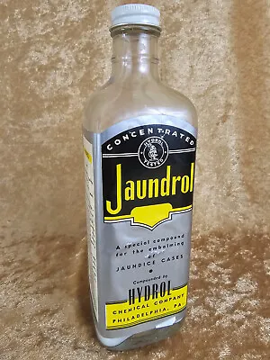 HYDROL Jaundrol Full Glass Embalming Bottle Vintage Funeral Mortuary • $49.99