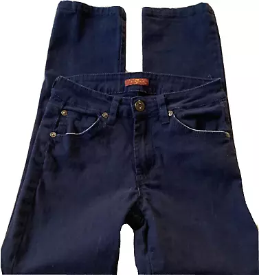  Seven 7 For All Man Kind  Boy Girl Size 8 Pants 22 X 22 Navy Blue Slack Trouser • $15.50