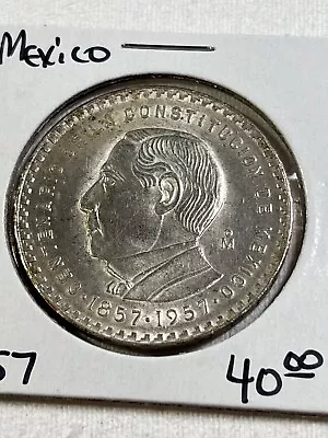 1957 Mexico 5 Pesos Silver Coin Constitution Commemorative Low Mintage • $40