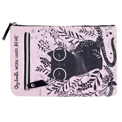 Artists Loft Cat Pouch Accessory Makeup Bag Stay Humble Work Hard Pet Cats • $7.49