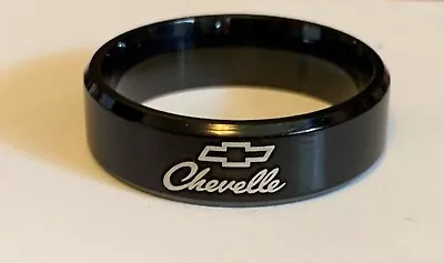 Size 14  Black 8mm Chevrolet Chevelle Titanium Ring • $10