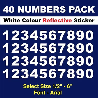 WHITE REFLECTIVE Street Address Mailbox House Number Vinyl Decal Sticker • $8.97