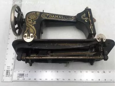 Vintage Black Metal Damascus Treadle Based Portable Domestic Sewing Machine • $9.99