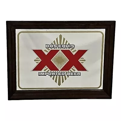 Vintage Dos Equis XX Beer Bar Mirror Pub Sign Man Cave Barware Wall Décor  • $42