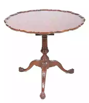 Baker Historic Charleston Carved Chippendale Mahogany Pie Crust Tilt Top Table • $1199