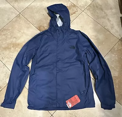 NWT The North Face Lightweight DryventWaterproof Hooded Rain Jacket Blue  Mens M • $64.99