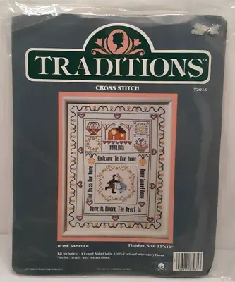 Traditions Cross Stitch Kit  Home Sampler  T2015 Vintage 1985 • $15.22