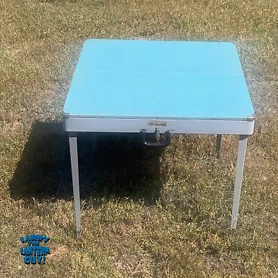 Vintage Sears 50s JC Higgins Folding Metal 28x28 Camp Picnic Table Coleman Made! • $295