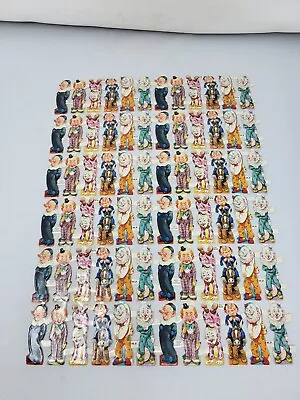 Vintage Uncut Sheet Of Paper Die-Cut Clowns -Made In England -MP814 • $29.95