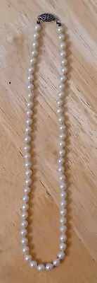 Vintage Knotted Pearl Necklace With Hook Clasp • $150