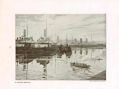 Chatham Dockyard Kent Antique Picture Print 1906 TKE#204 • £5.99