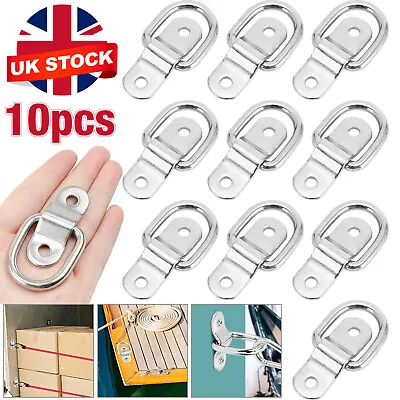 10X D-Rings Tie Down Load Heavy Duty Anchor Point Trailer Forged Lashing Hook • £7.59