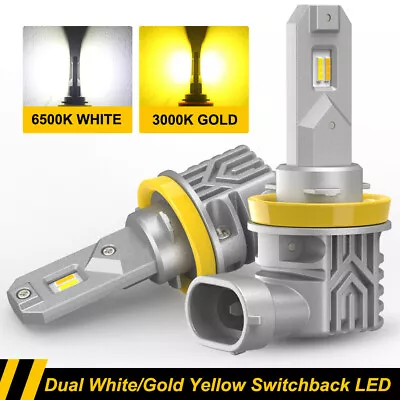 2PCS Dual Color H8 H11 LED Fog Light Bulb White Amber Yellow Driving DRL Lamp • $20.99