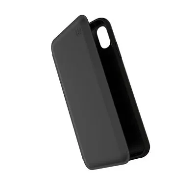 Speck Presidio  FOLIO LEATHER For IPHONE XS MAX  6.5''–BLACK Free Tempered Glass • $65.95
