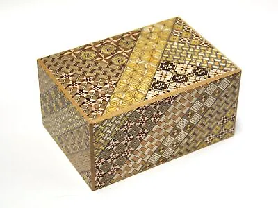 Himitsu-bako Yosegi Zaiku 54 Steps Karakuri Puzzle Box Traditional Craft Japan • £324.54
