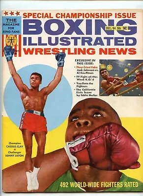 Boxing Illustrated/wrestling News 12/64 Clay Vs. Liston Bruno Jack Johnson • $12.99