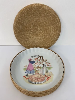 £9.99 • Buy Vintage L'Hirondelle France Tart Flan Porcelain Dish In Presentation Basket(Sto)