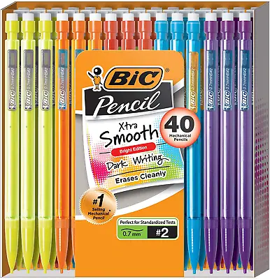 BIC Xtra Smooth Mechanical Pencils With Erasers (0.7mm) 40 Count (Pack Of 1) • $13.92