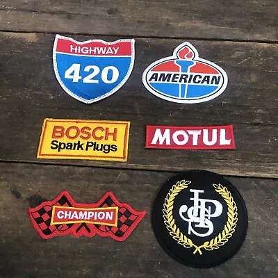 Automobilia Iron On Patches Lot Of 6 Bosch Champion American Set 2 • $20