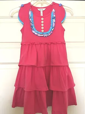 Matilda Jane Orange Tiered Knit Flutter Sleeve Dress Sz 8 Girls • $23.99