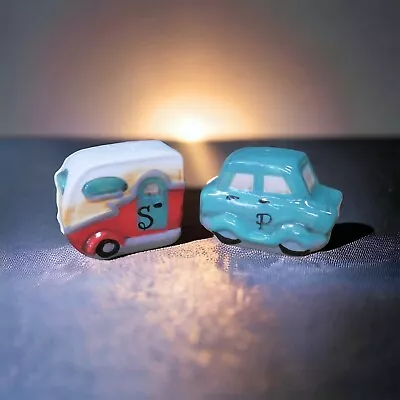 Salt And Pepper Pots Caravan Porcelain Ceramic Set - Vintage Novelty Food • £12