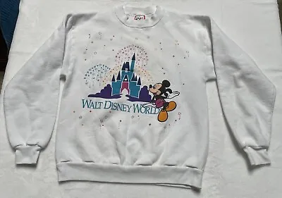 Vintage 80s Walt Disney World Mickey Magic Epcot USA M Rare Crewneck Sweatshirt • $29.99