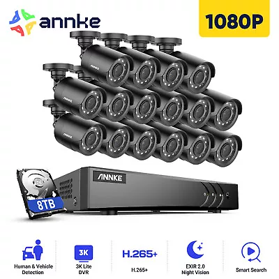 ANNKE 16CH 5MP Lite DVR 1080P HD Security Camera System Outdoor IR Night Vision • $425.99