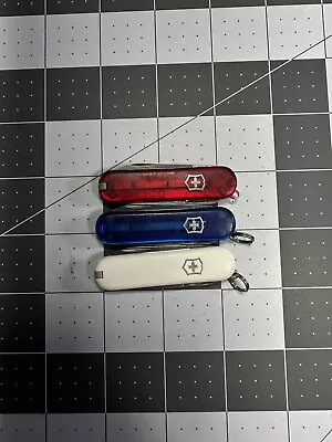 Victorinox Classic SD Swiss Army Knives 58MM Red White Blue Lot Of 3 - 6366 • $30