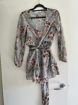 Zimmermann Cotton/ Silk Paisley Wrap Playsuit Size 1 • $120