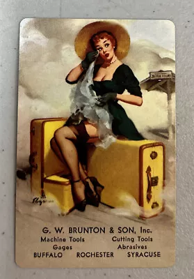 Vintage Mid Century Gil Elvgren Single Pinup Playing Card EUC G W Brunton & Son • $5