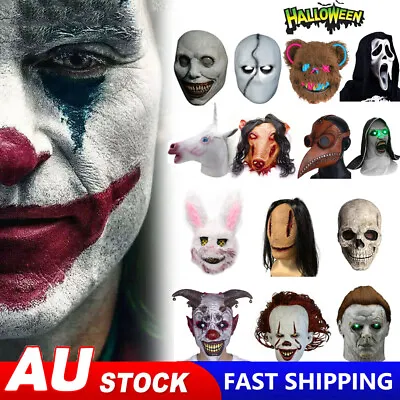 Halloween Party Scary Mask LED Neon Stitches Skull Purge Joker Bunny Decor Mask • $7.90