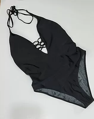 Volcom Simply Seamless One Piece Swimsuit Women's Size M Black • $9.99