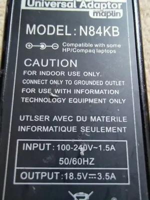 Maplin Universal Adapter Power Charger N84KB 18.5v    Used • £9.99