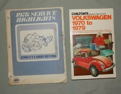 CHILTON'S VOLKSWAGEN 1970-1979 Repair Manual & 1978 VW Carburetor Service Manual • $25