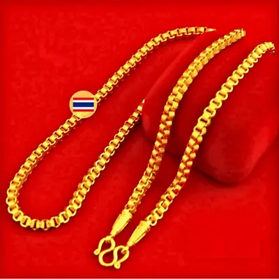 Thai Gold Plated Chain 24K Necklace Solid Yellow 2 Baht 24 In Jewelry Men Women • $105.17