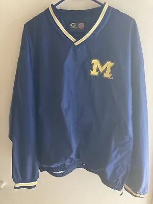 Michigan Wolverines Blue V-Neck Pullover Jacket Men's Size XL  • $20